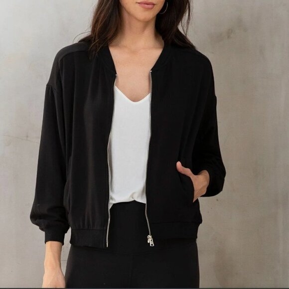 Lovestitch Oakley Fleece Bomber Jacket Sweatshirt - Picture 2 of 11